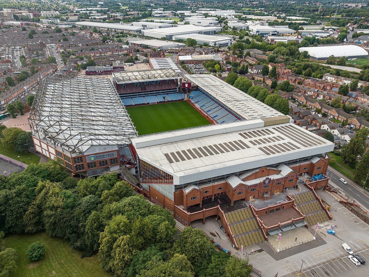 Villa Park stadium stands and pitch