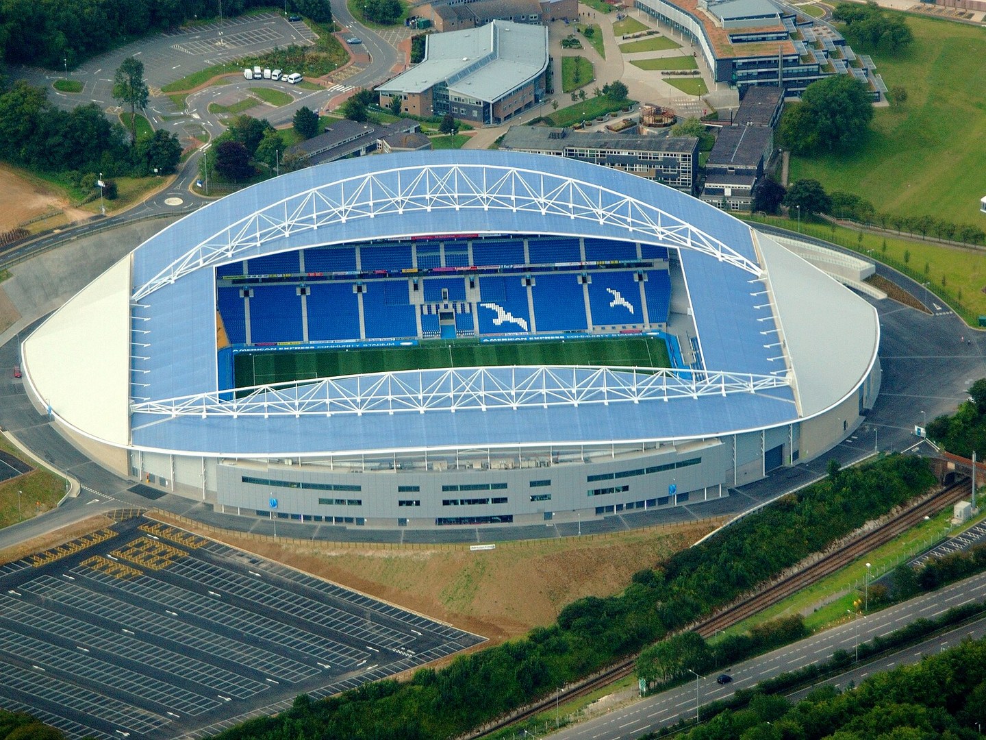Falmer Stadium pitch and stands